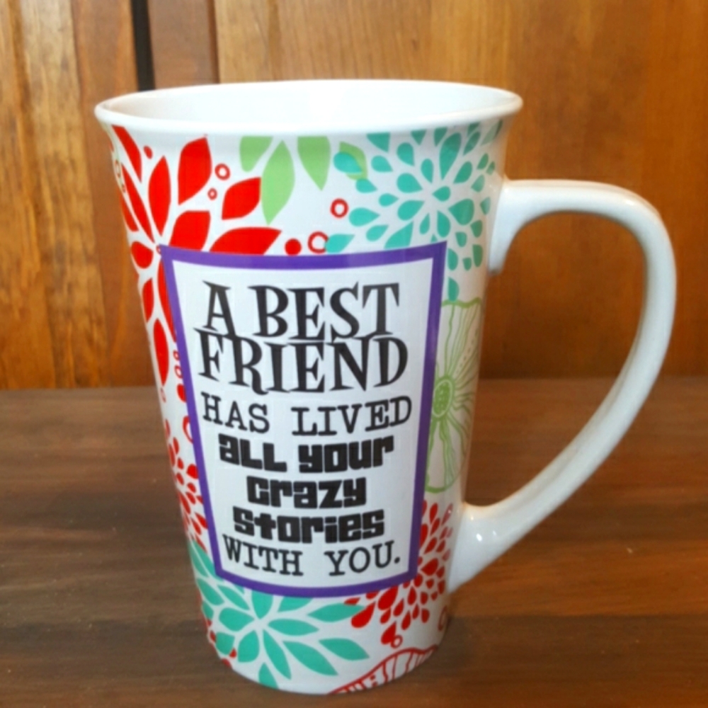 Pier 1 Tall Large Floral Friend Coffee Tea Mug